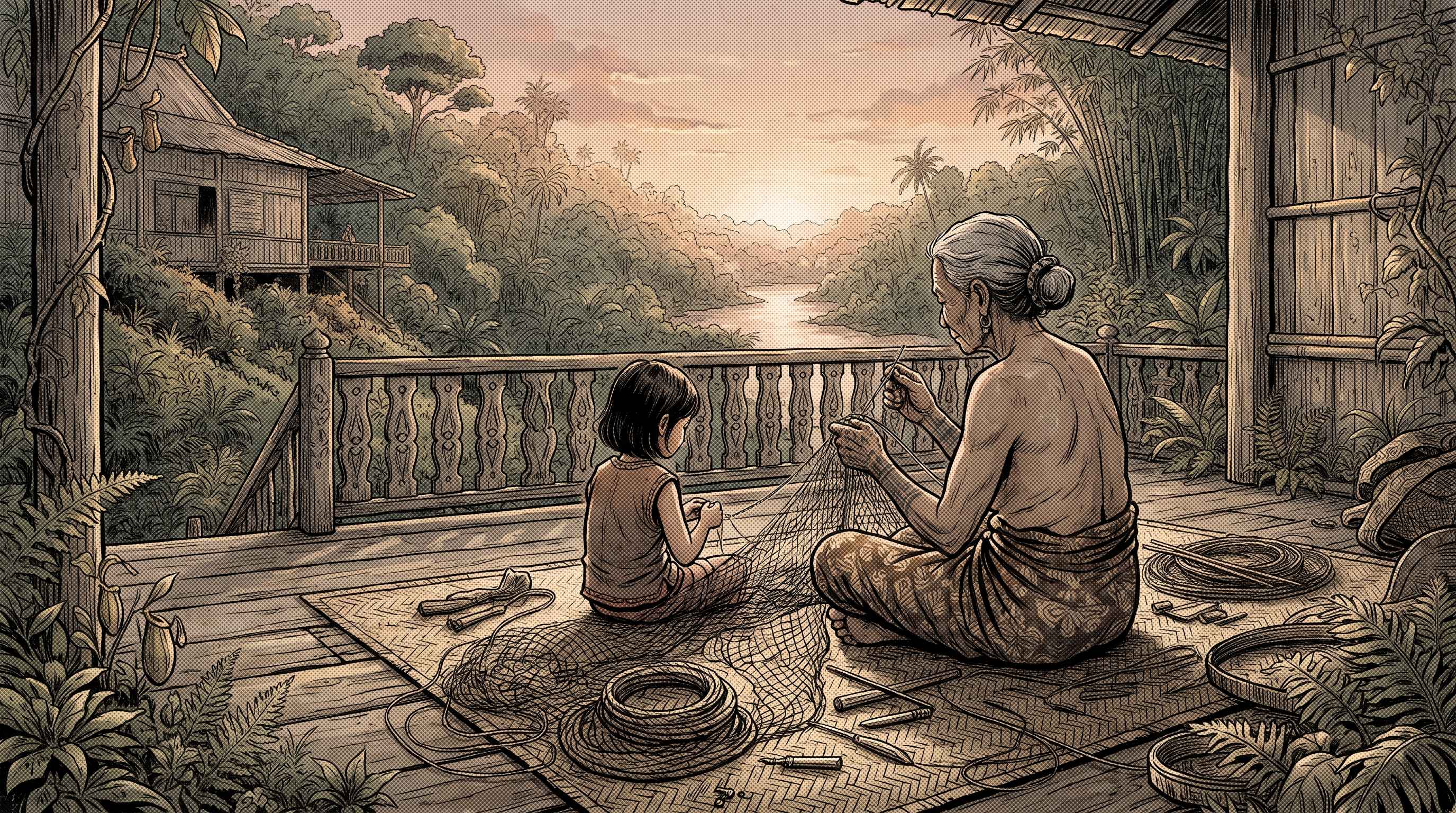 Saturday by the River: Weaving Generations Under the Longhouse Roof